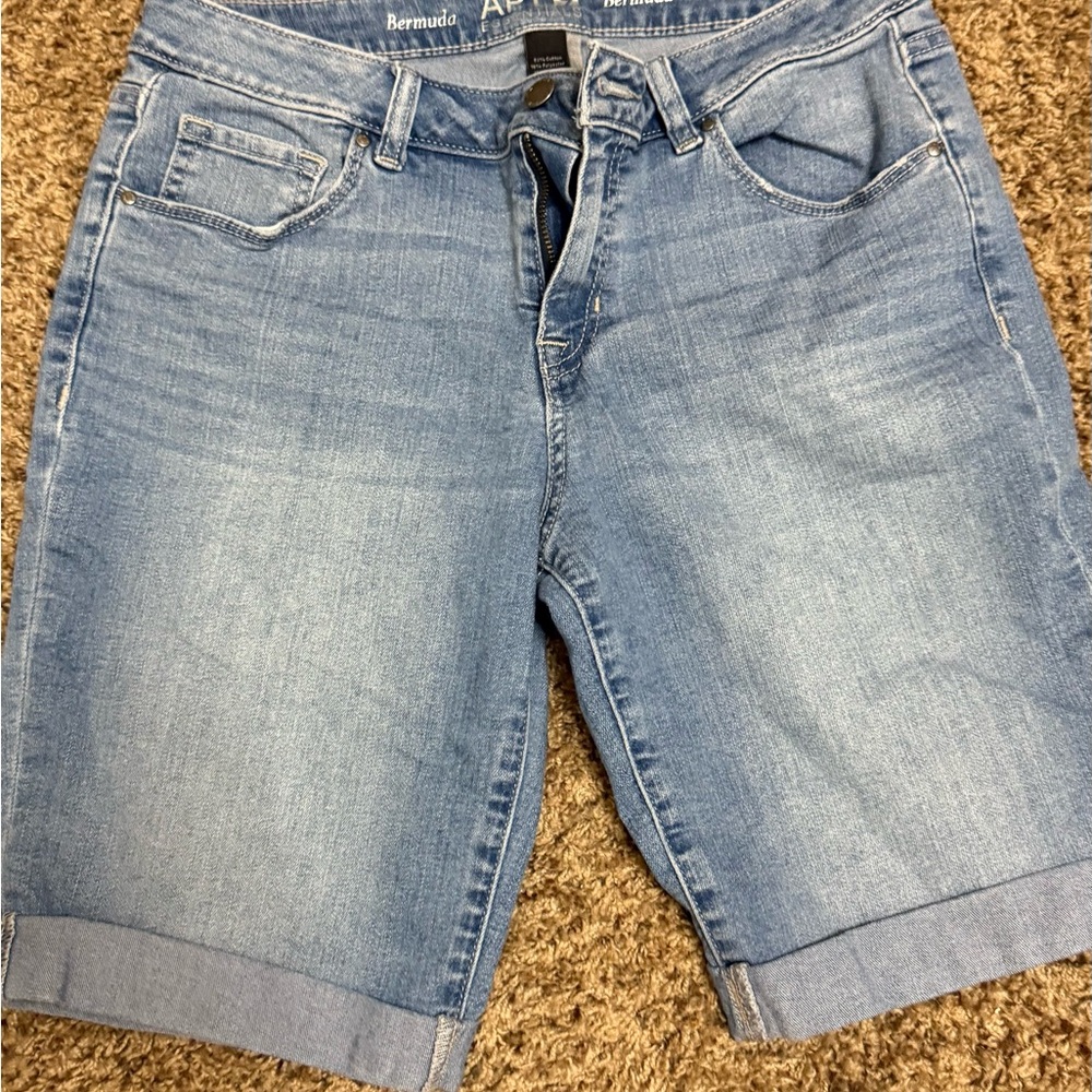 Essentials Women's Light Blue Denim Bermudas